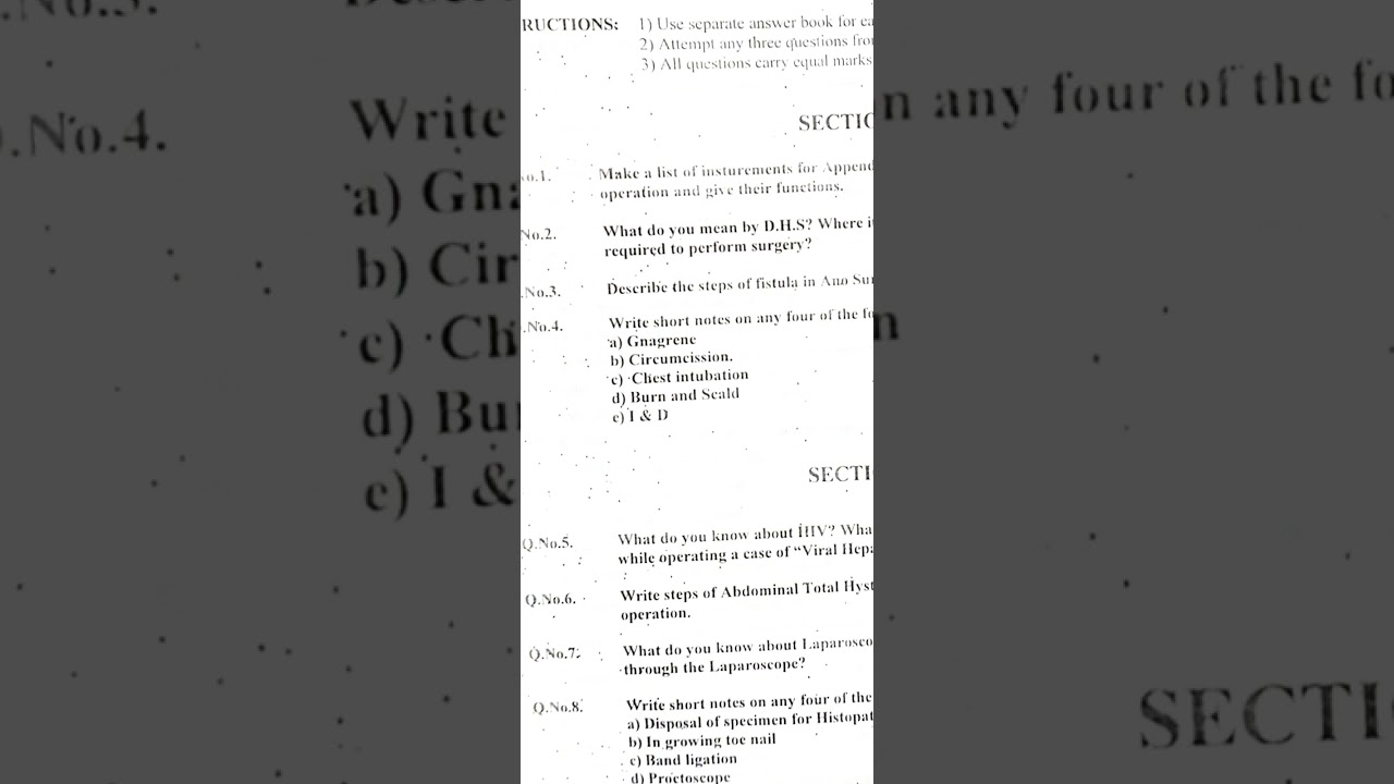 2015-16 Sindh Medical Faculty O.T Technician Paper Detail   