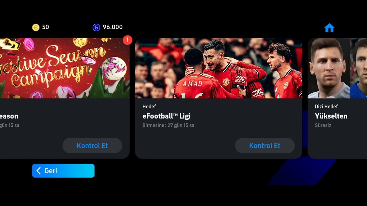 FESTİVE SEASON paketi ve seçmeli sözleşmesi. | eFootball