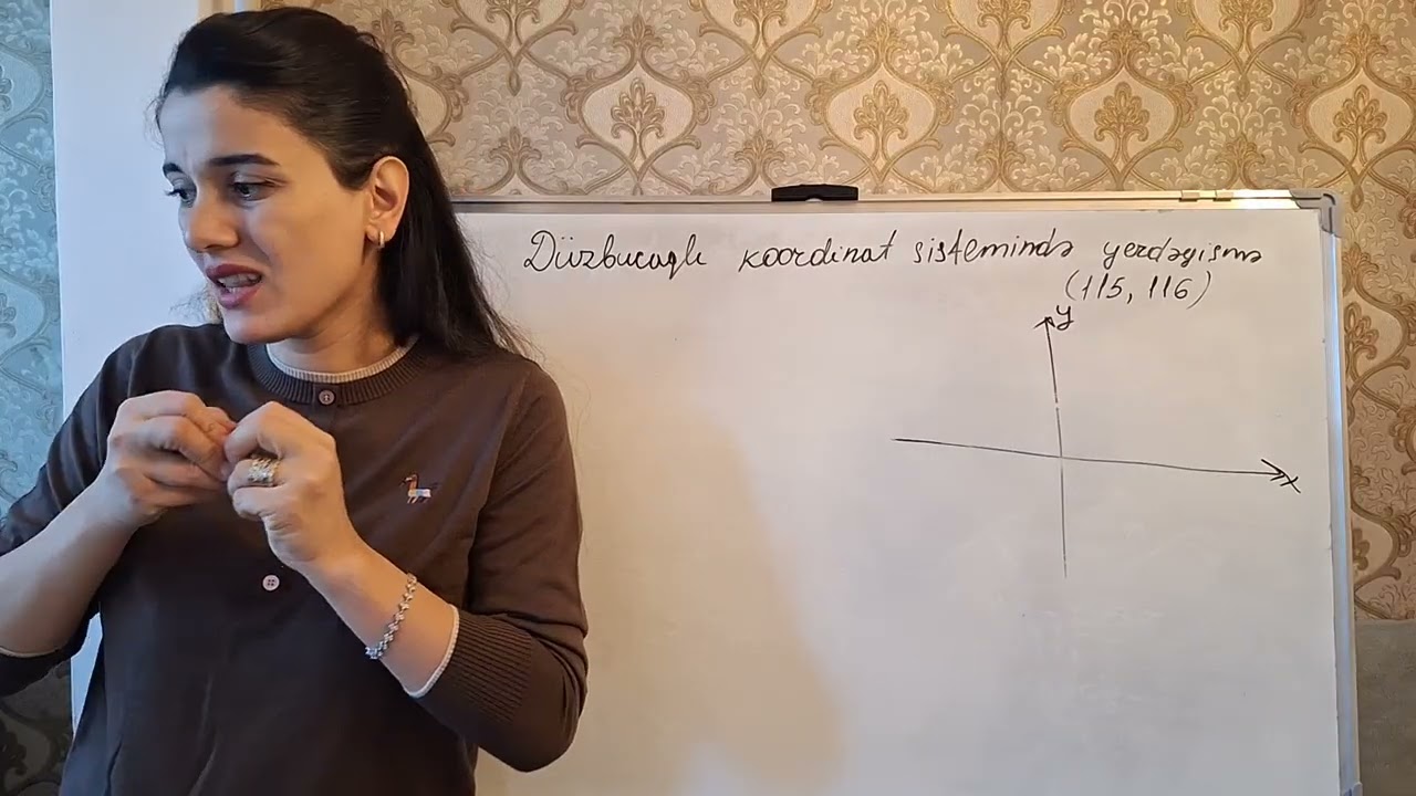 6cı sinif riyaziyyat. Səh 115,116 . Düzbucaqlı koordinat sistemində yerdəyişmə
