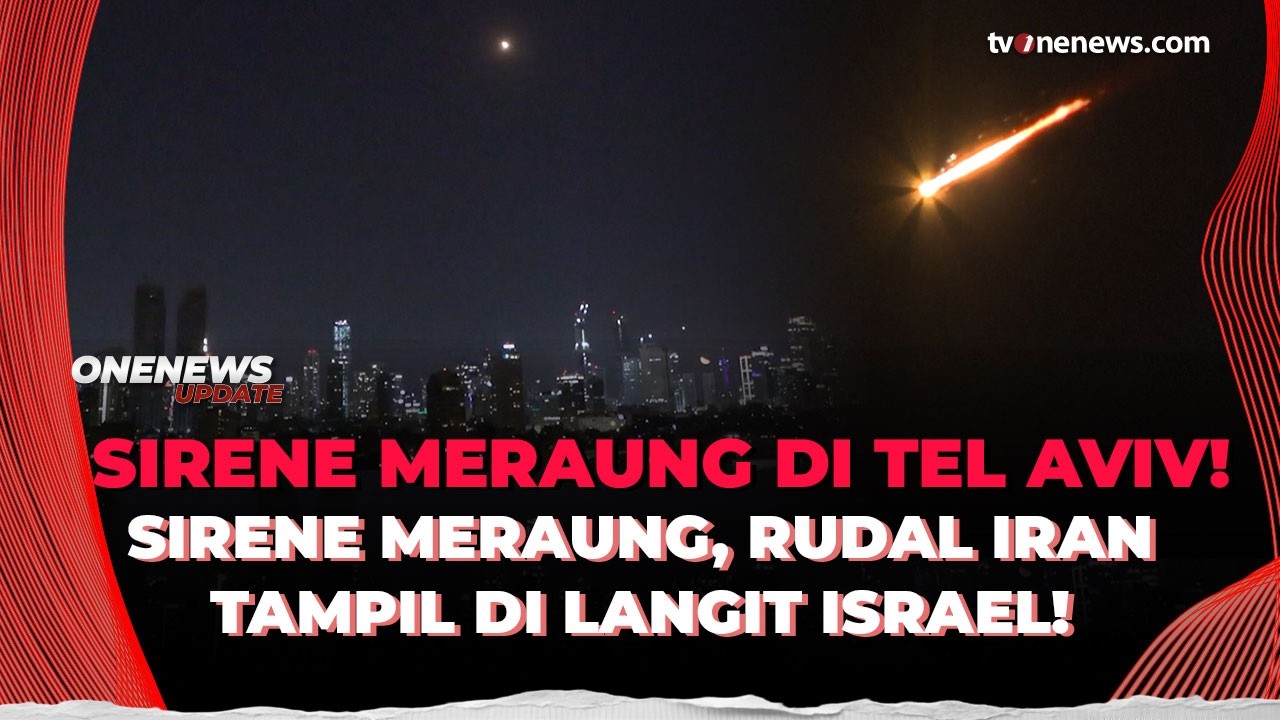 Momen Rudal Iran Bertebaran di Langit Tel Aviv, Diiringi Raungan Sirine Bersautan | OneNews Update
