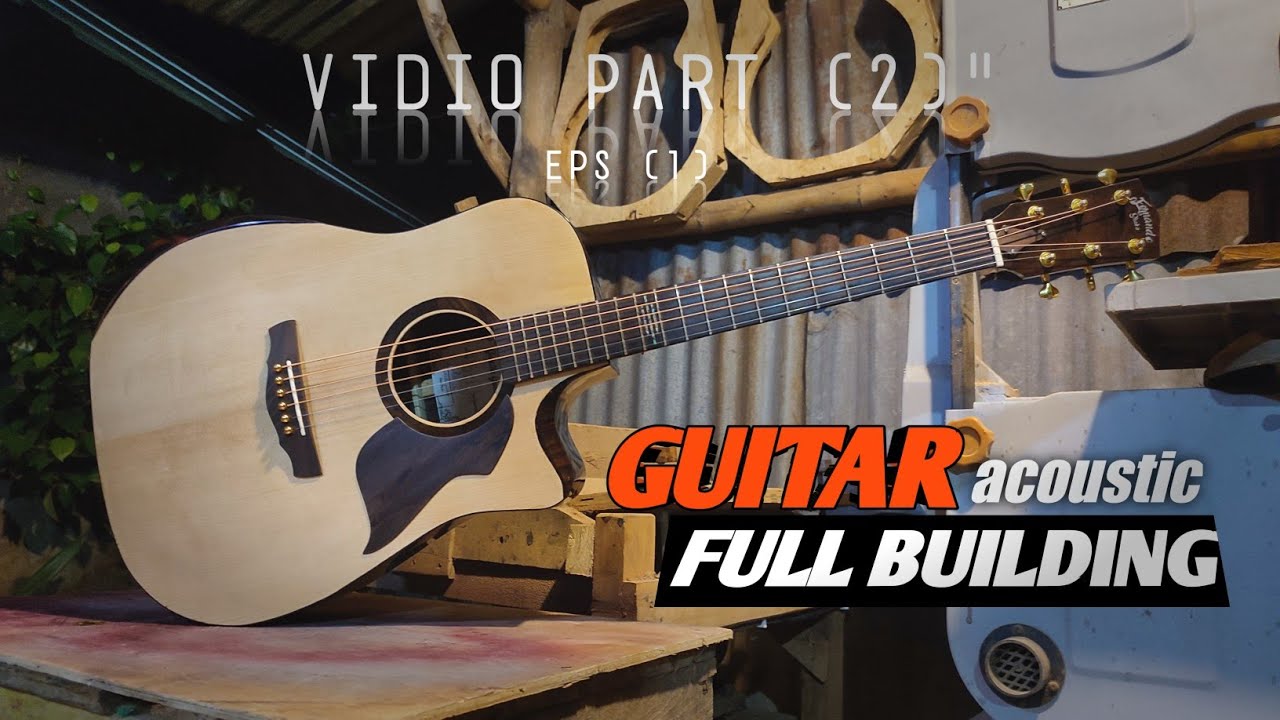 Building guitar acoustic (EPS 1) Part 2 installing carbon di neck & finishing