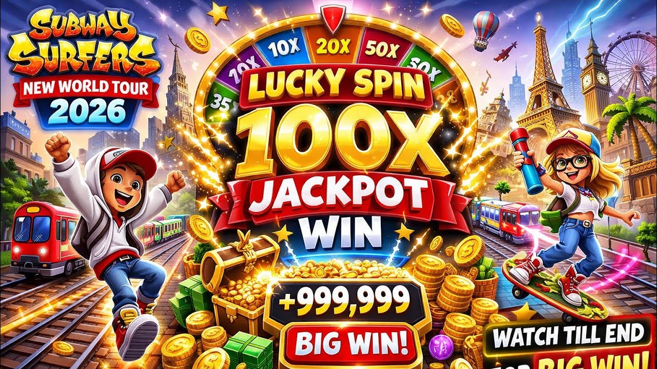 Subway Surfers Lucky Spin 100X Jackpot Win 🔥New World Tour Update