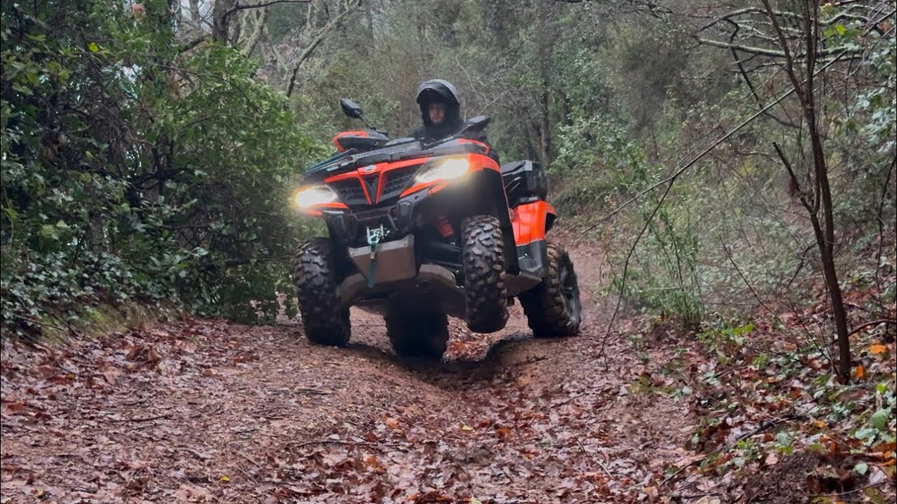 ATV Camping and Cooking by the Lake on a Rainy Day | CF MOTO CFORCE 1000 | ASMR NATURE
