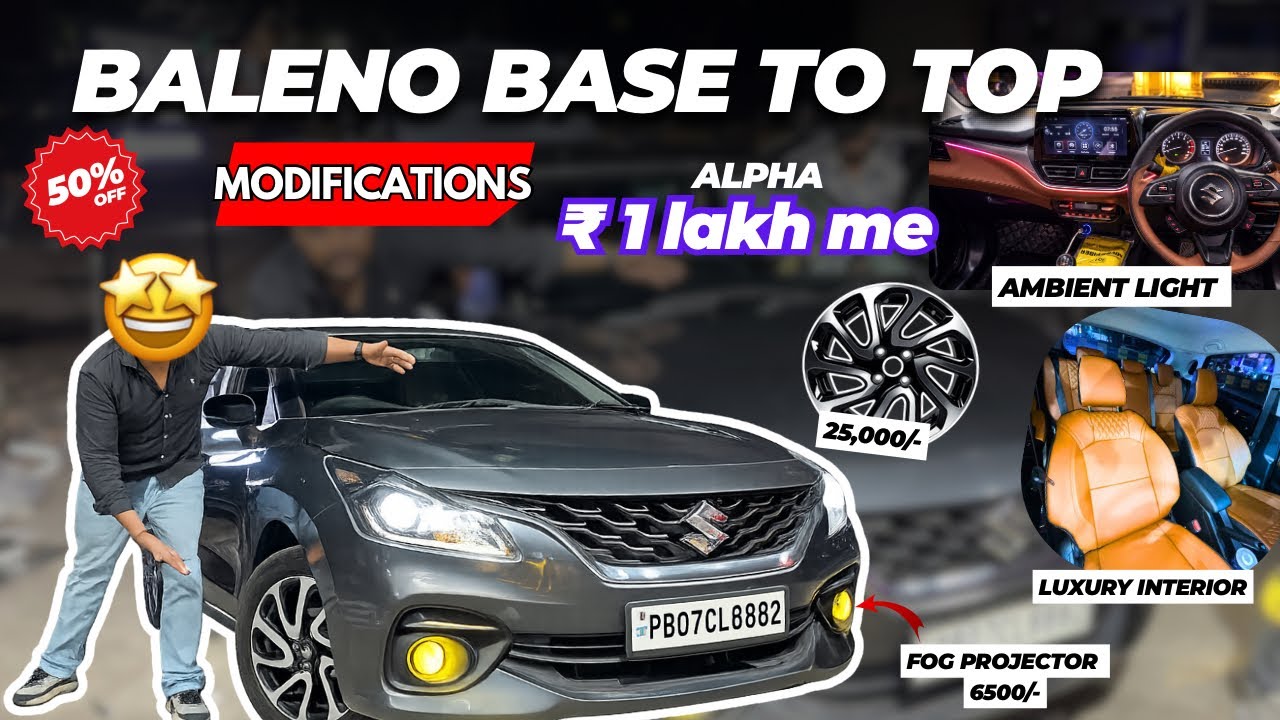 Baleno Base to Top Modification With Pricing😱Baleno Base Model ✅Baleno sigma Modified ✅New Baleno