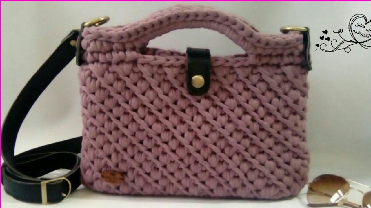 كروشيه شنطه فيكتوريا بغرزه الورد crochet vectoria bag with flower stich