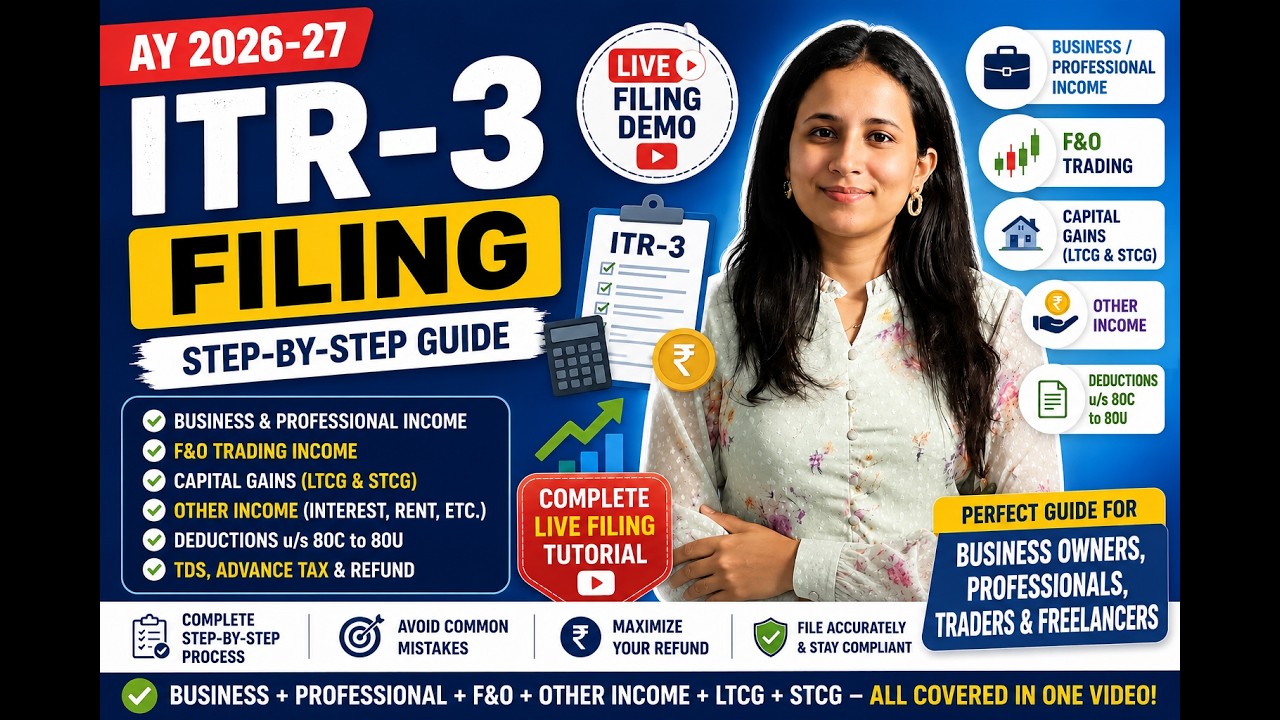 LIVE ITR-3 Filing AY 2026-27 | Salary, F&O, LTCG, STCG & Other Income | Complete Guide