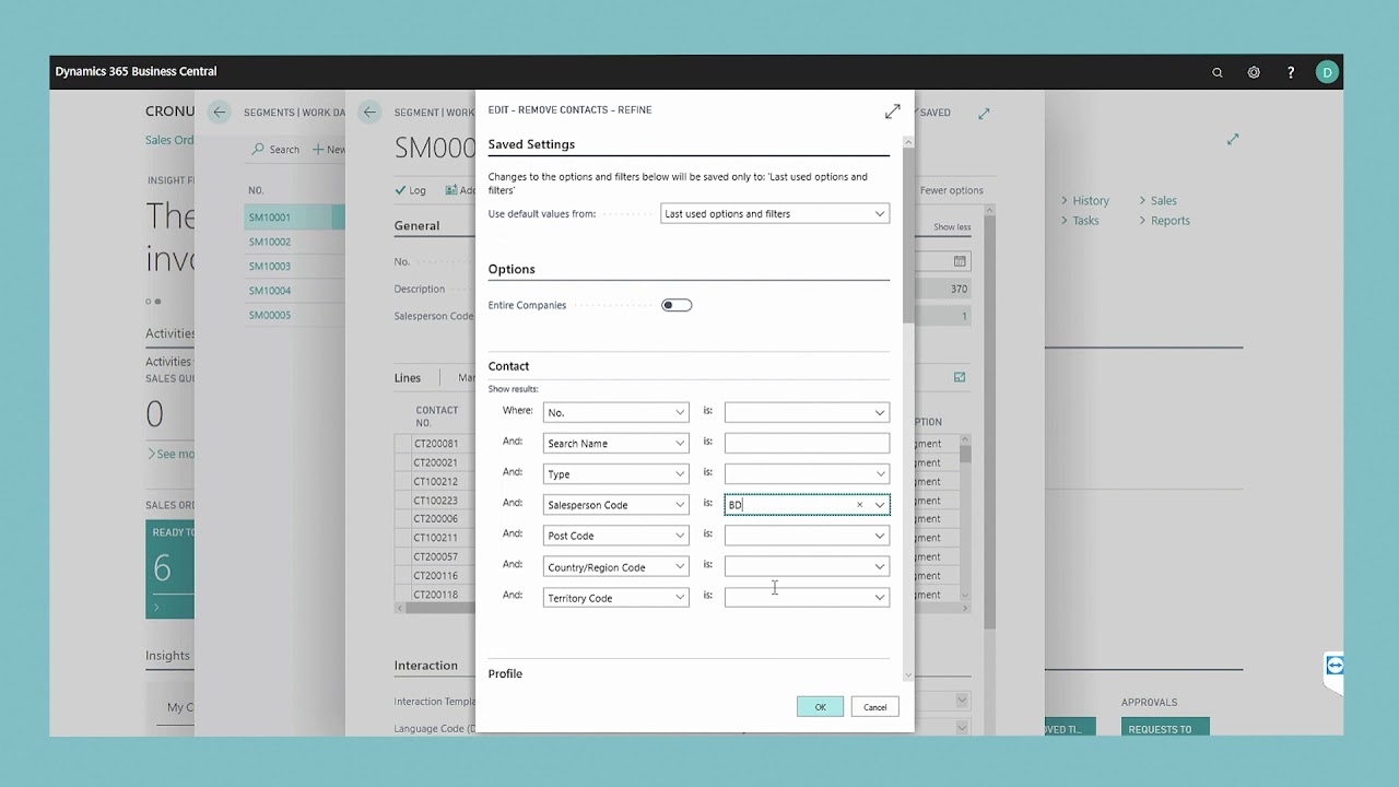 Create Segments and Add Them to Contacts in Dynamics 365 Business Central