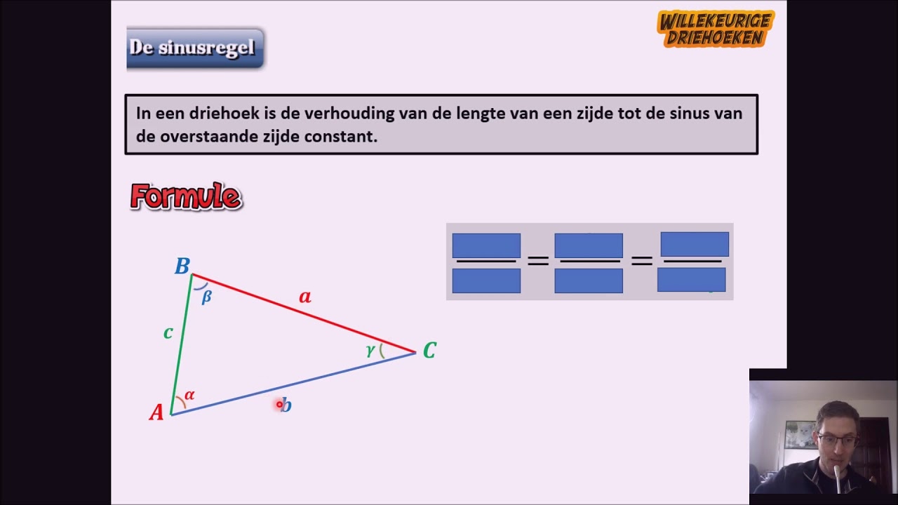 Willekeurige driehoeken: 1. De sinusregel