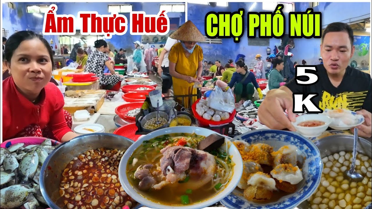 Ẩm Thực Huế CHỢ PHỐ NÚI Ngày Cố Đô Mưa Như Thác Đổ - Toàn Món Ngon Rẻ Bất Ngờ Chỉ 5k
