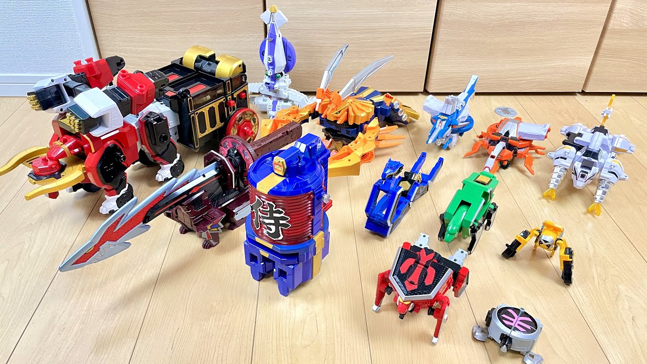 【Power Rangers SAMURAI】🦖🕯️喋る提灯となりきり恐竜⁉︎シンケンジャーのダイゴヨウと恐竜折神で遊んでみた
