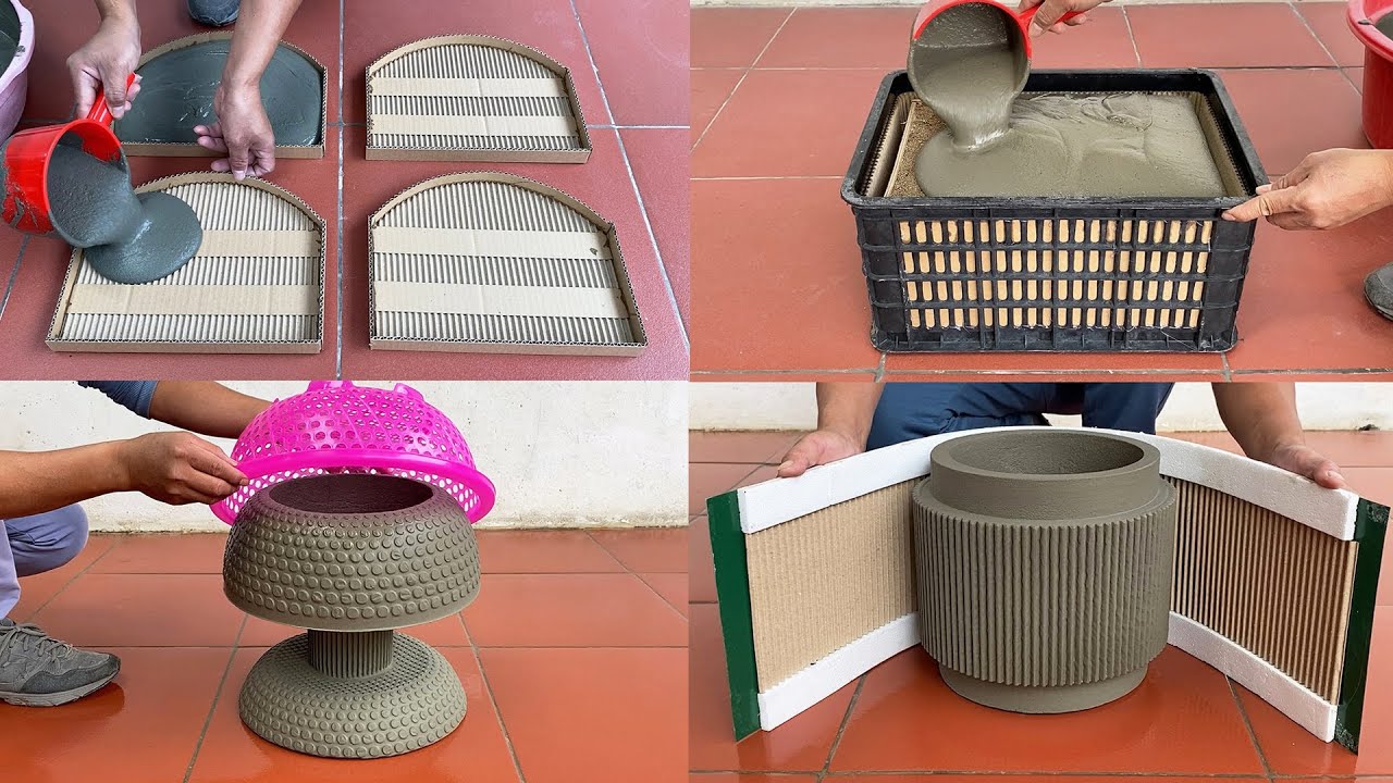 How Beautiful - How To Make 4 Cement Plant Pots To Make Your Garden More Special And Outstanding