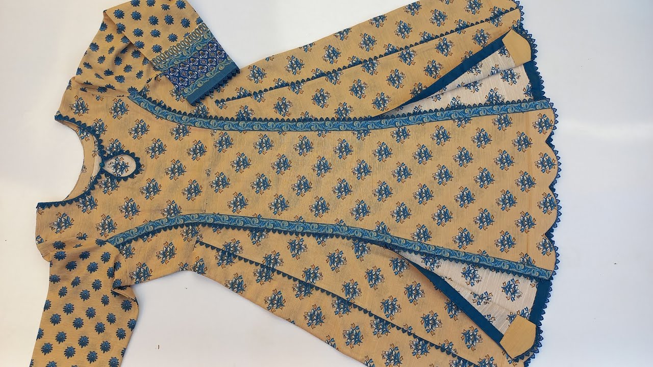 Most Vibrant shoulder center border block panel frock/Most in demand Layer block panel frock making