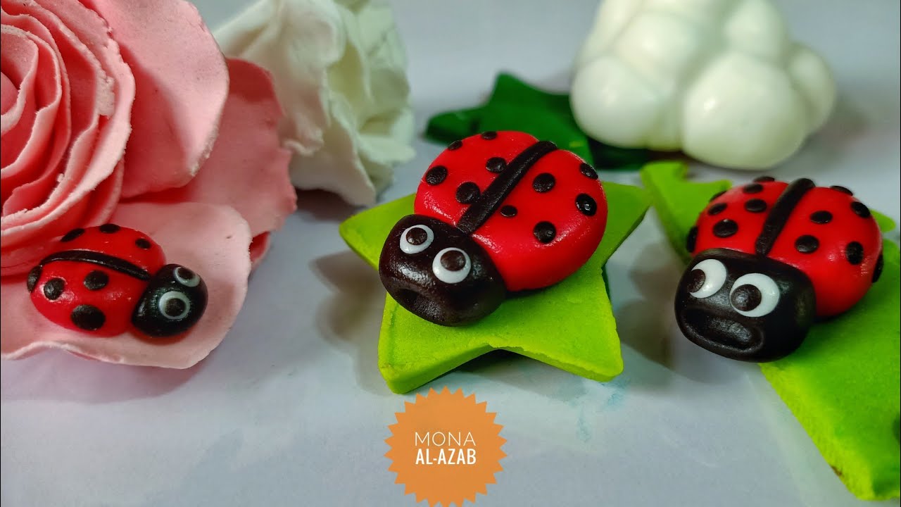 إزاي نعمل دعسوقة / خنفساء من عجينة السكر 🐞 - طريقة سهلة قوي للمبتدئين 💃💃