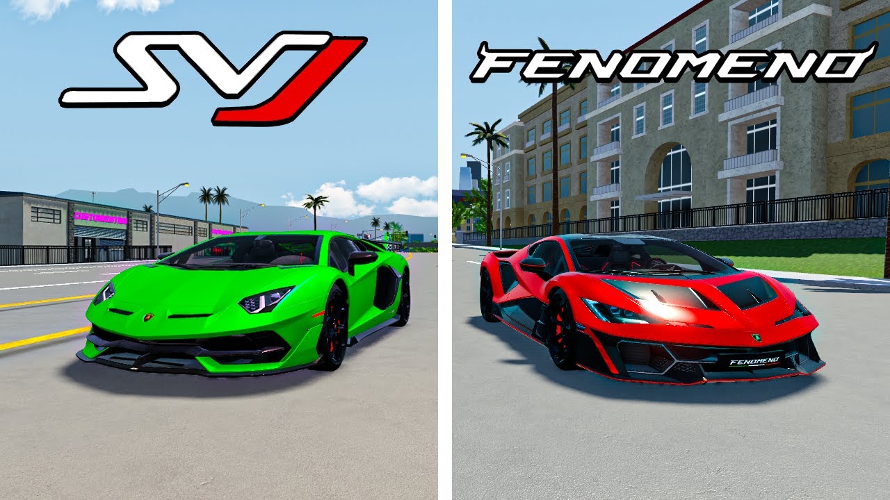 Lamborghini Fenomeno vs.  Lamborghini SVJ in Driving Empire Roblox!