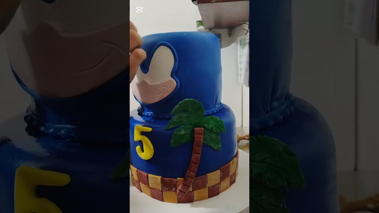 Torta de sonic en fondant