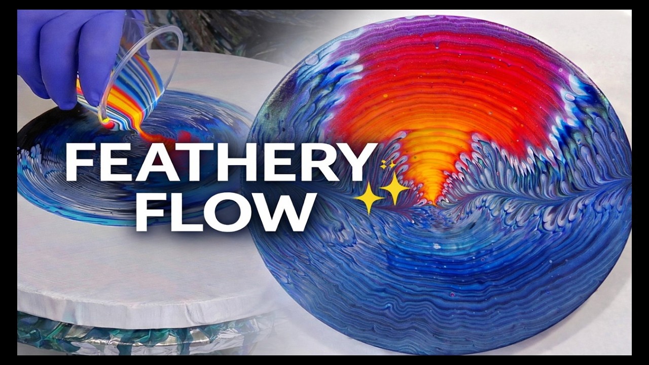 Feathery Straight Pour Magic ✨ Mesmerizing Acrylic Pouring Tutorial