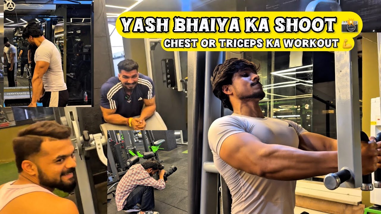 Yash bhaiya ka 📸 shoot gym me | Chest or triceps ka workout 💪 @Mukullvlogs #mukullowanshivlogs 192