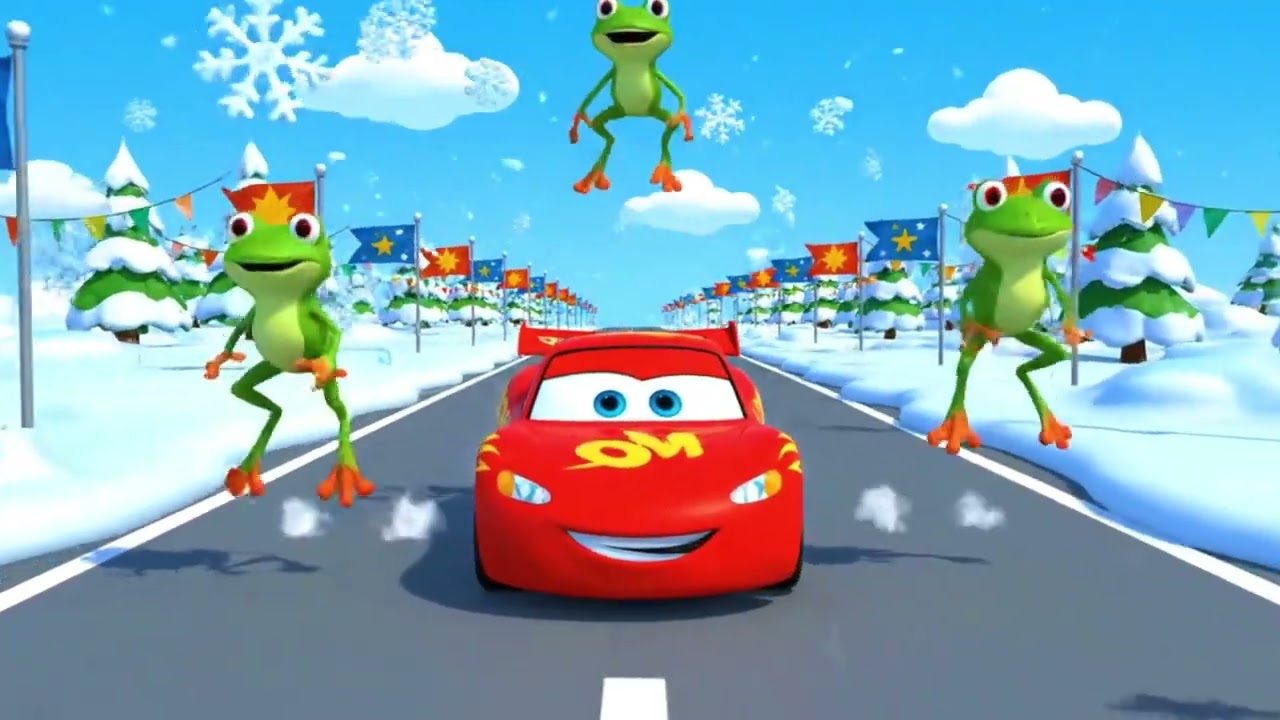 Rayo McQueen Corre con Ranas Saltarinas | Canción Infantil Navideña