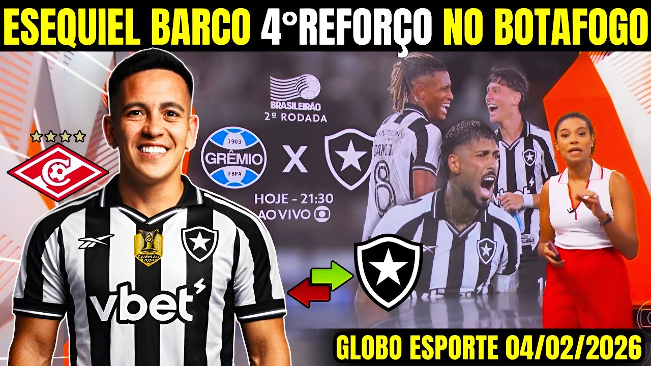 🔥GLOBO ESPORTE BOTAFOGO [QUARTA-FEIRA 04/02/26]❗SUBSTITUTO DE SAVARINO ANÚNCIADO❗NOTÍCIA DO BOTAFOGO