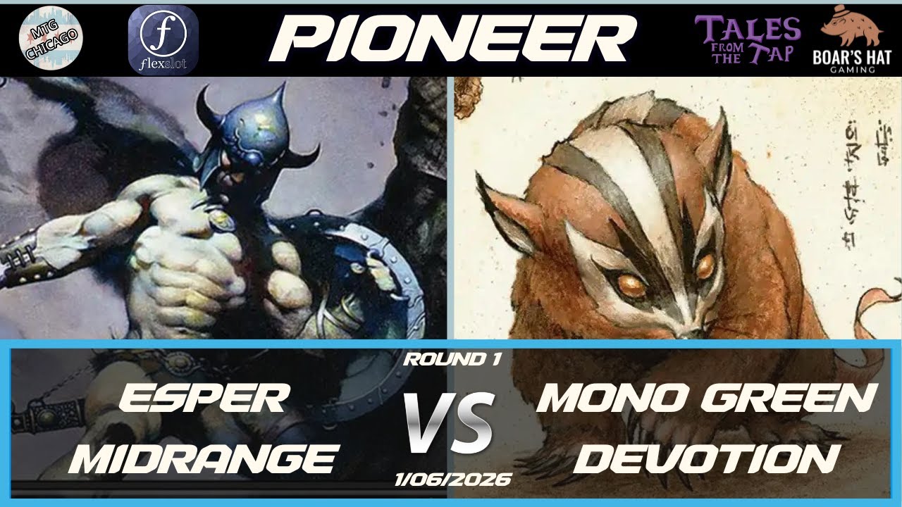 Esper Midrange против Mono Green Devotion [MTG Pioneer, 1-й раунд]