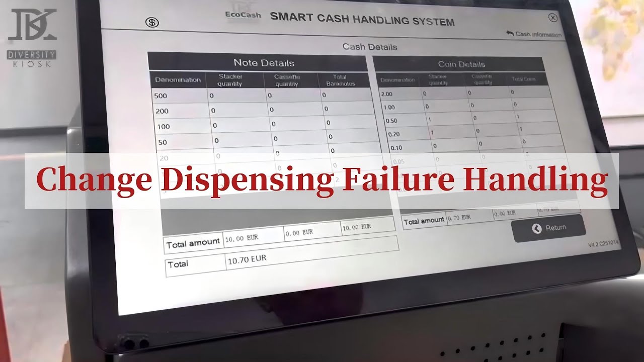 Banknote Not Dispensing / Change Issue