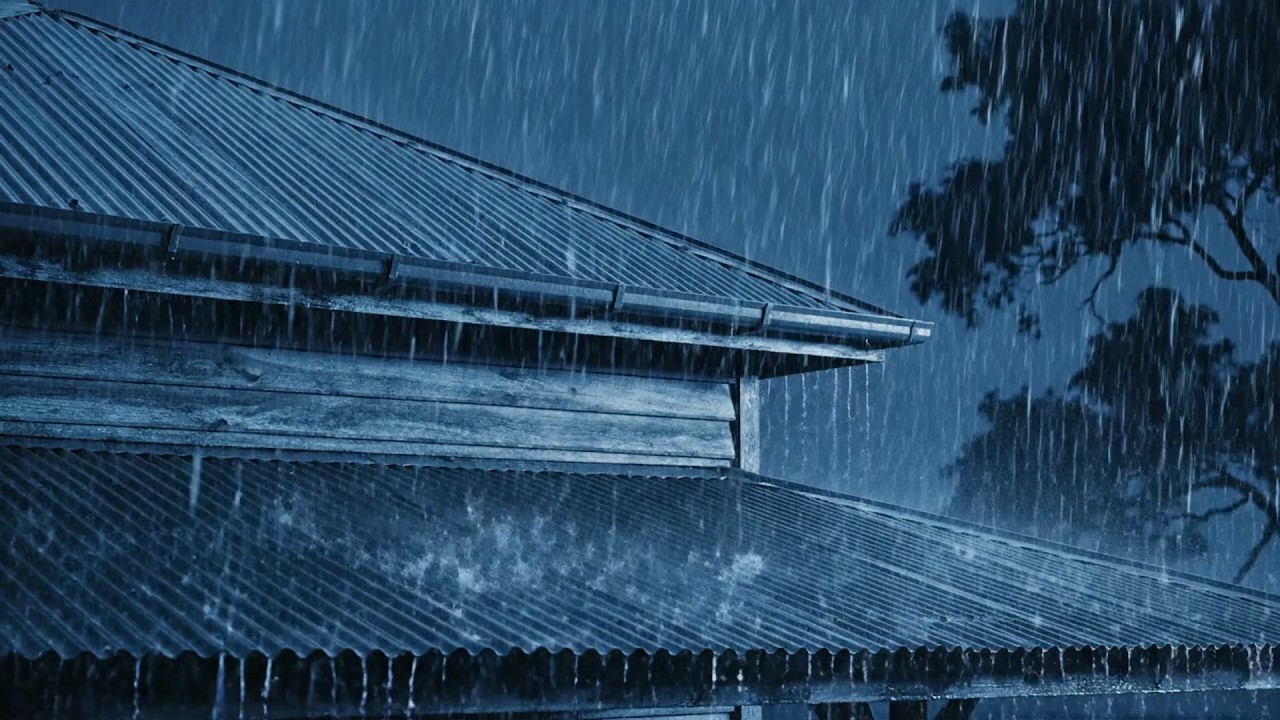 Relieve Stress to Sleep Immediately with Heavy Rain & Furious Thunder on Rusty Tin Roof at Night