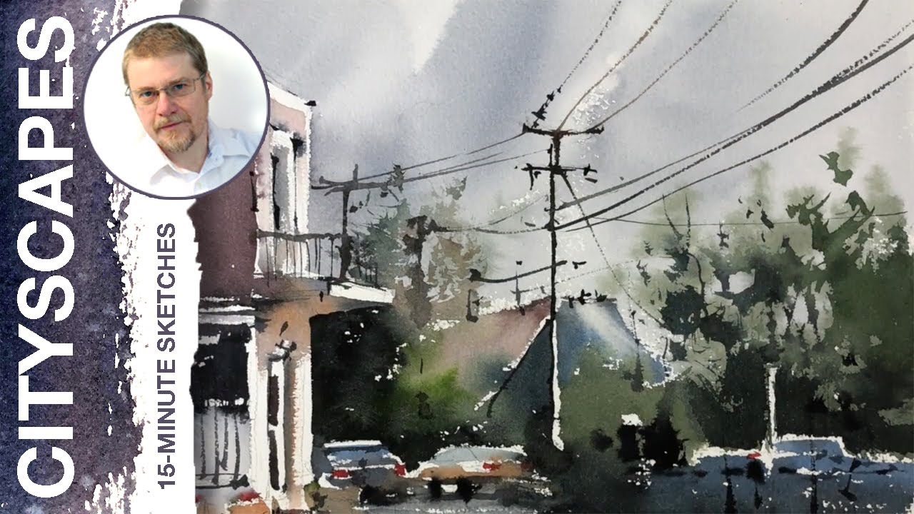 #35 Grey Day (Watercolor Cityscape Tutorial)