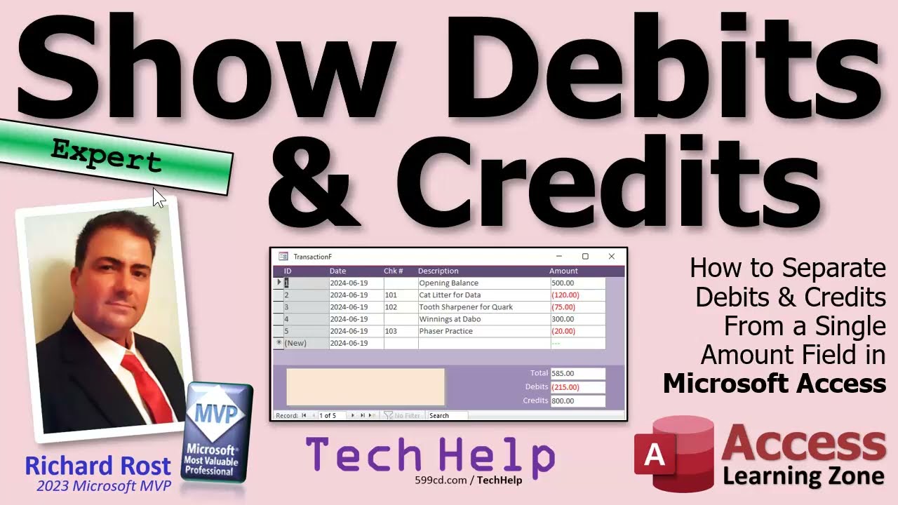 How to Separate Debits & Credits From a Single Amount Field in Microsoft Access