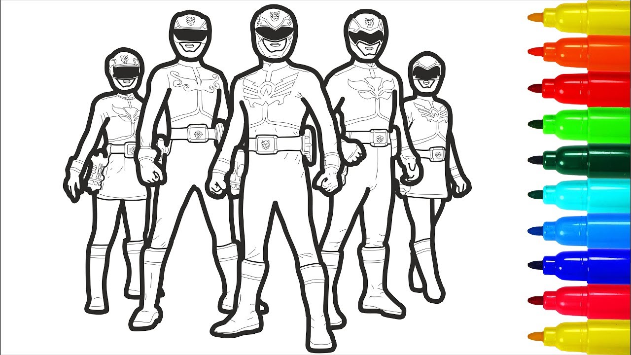 Power Rangers Wallpeper Coloring Pages With Colored Markers | Power Rangers Coloring Pages