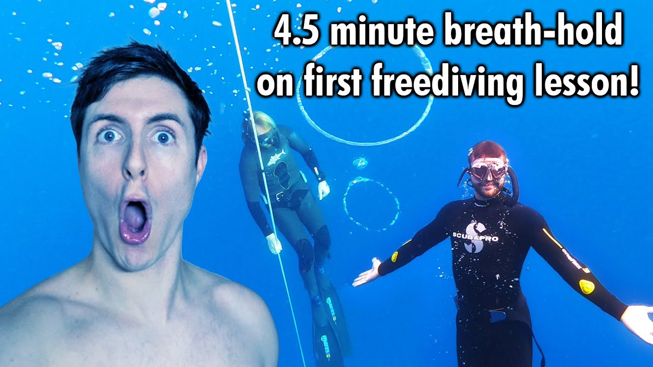 First FREEDIVING lesson in BALI! INSANE 4.5 min BREATH-HOLD!