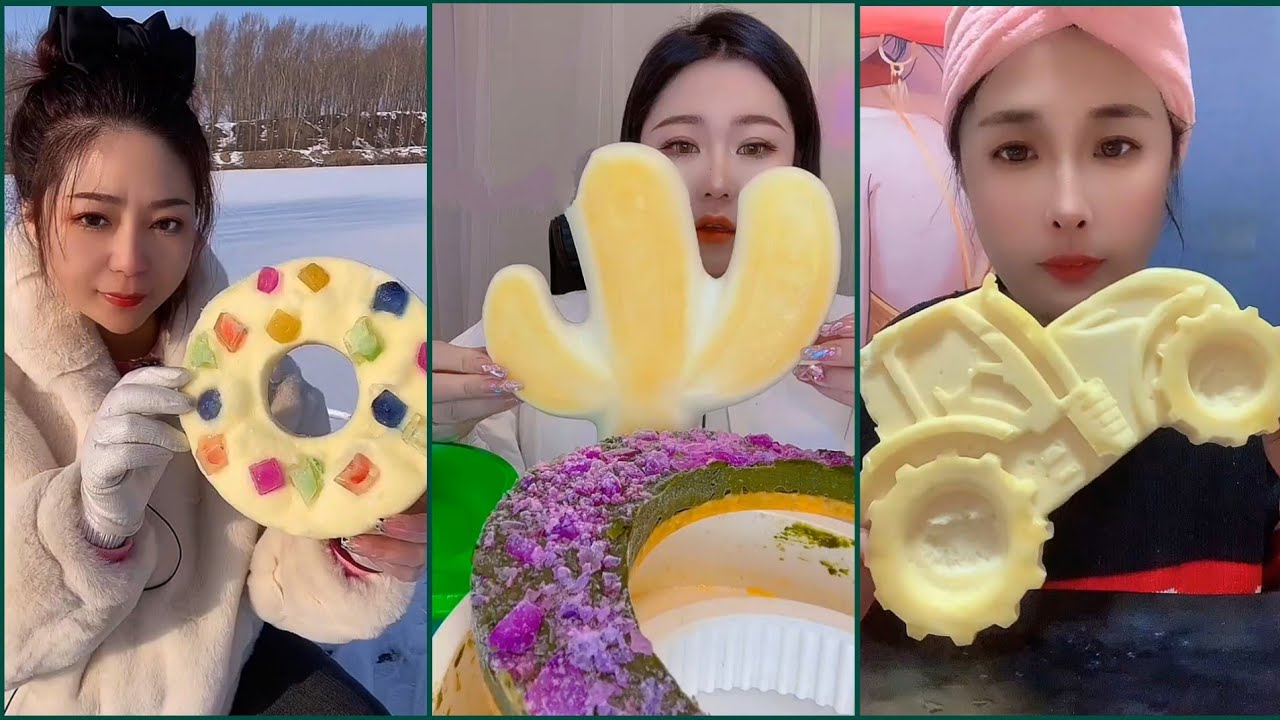 ASMR foam ice eating