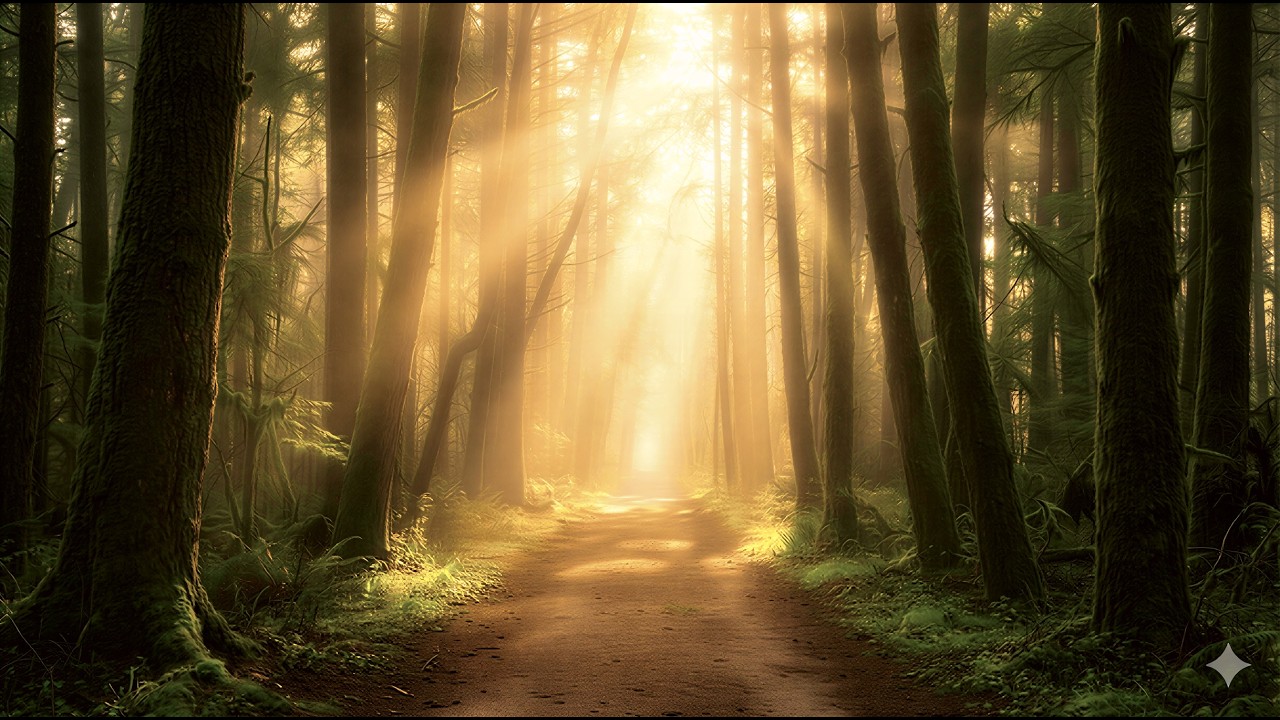 528Hz Positive Energy ☀️ Morning Healing Meditation & Yoga in a Sunlit Forest (1 Hour)