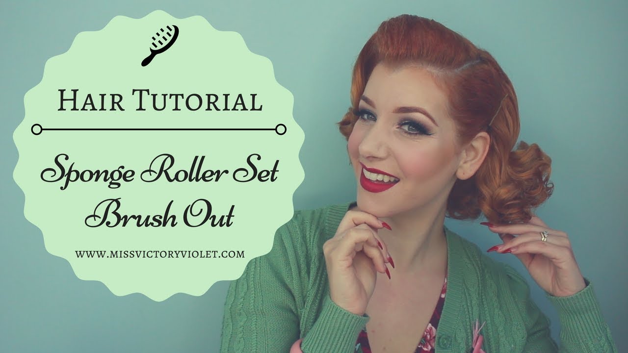 Sponge Roller Set Brush Out Vintage Hair Tutorial