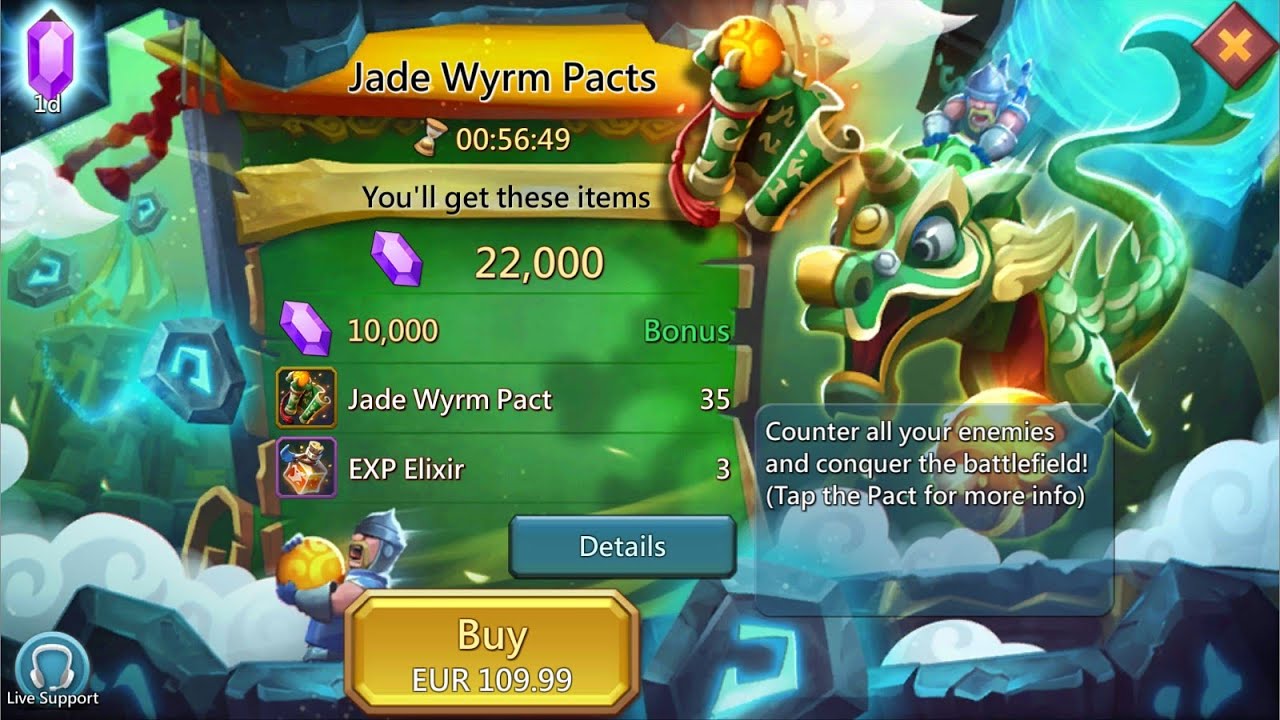 Lords Mobile - MAXING OUT THE NEW T5 JADE WYRM FAMILIAR