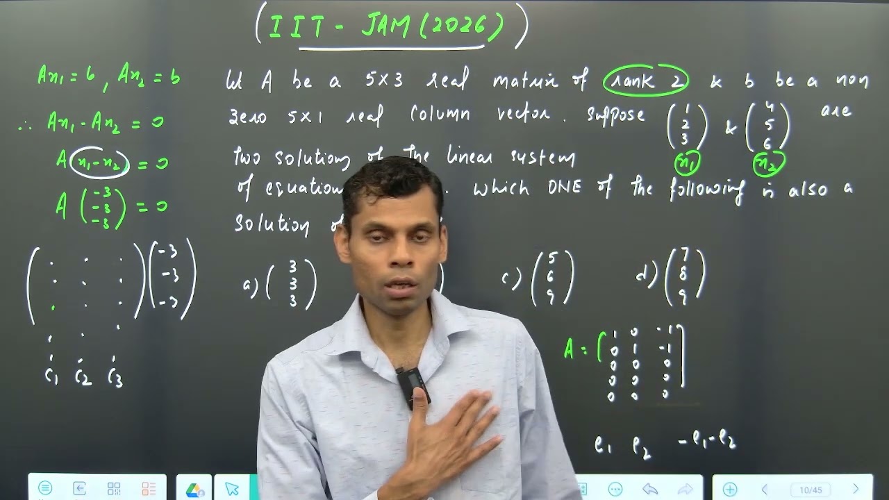 IIT JAM MATHS 2026 | SYSTEM AX=B | VIMS