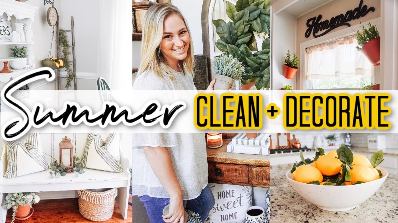 SUMMER CLEAN AND DECORATE 🍋#WITHME! | FARMHOUSE STYLE DECORATING IDEAS | SUMMER KITCHEN DECOR 2020