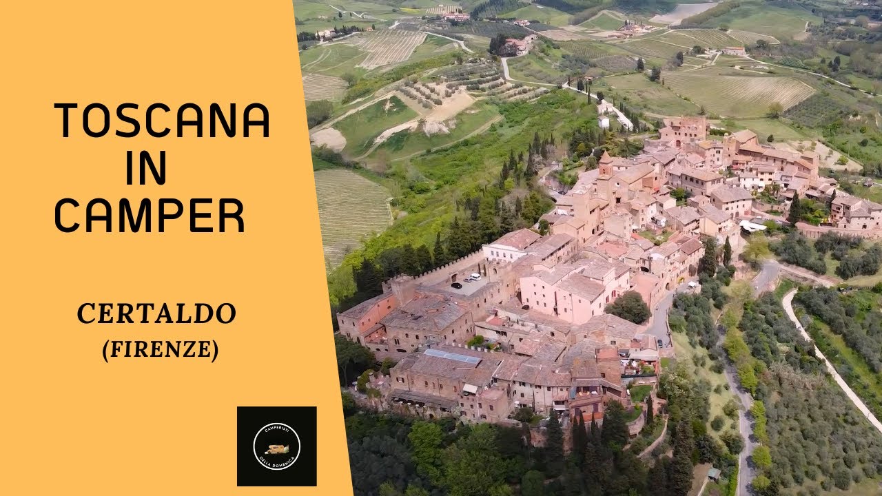 Certaldo in camper, parcheggio gratuito con carico e scarico, nel meraviglioso borgo di Boccaccio.