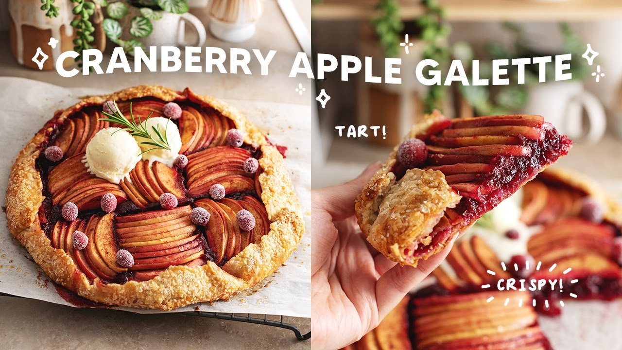 Cranberry Apple Galette 🍎 with the crispiest pie crust!