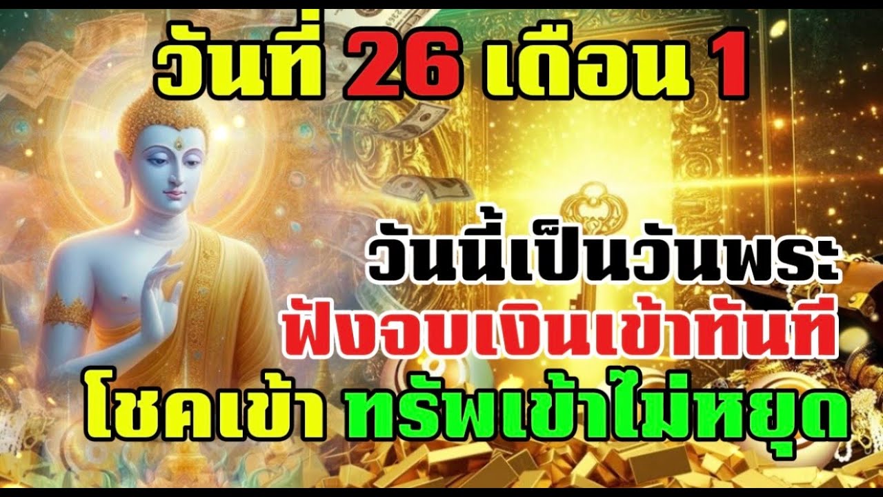 🔴วันที่ 26 เดือน 1|| วันนี้เป็นวันพระ ฟังจบเงินเข้าทันที โชคเข้าทรัพย์เข้าเข้าไม่หยุด
