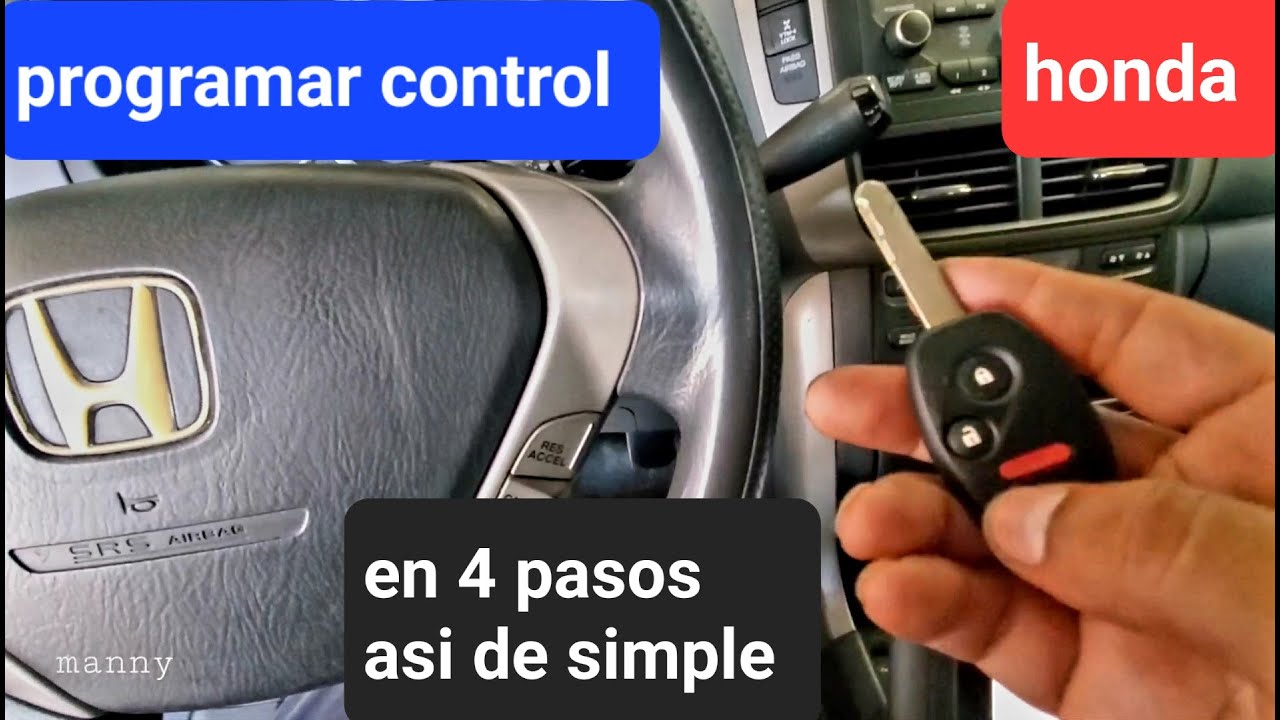 HONDA programar control remoto en 4 pasos - how to program remote control honda