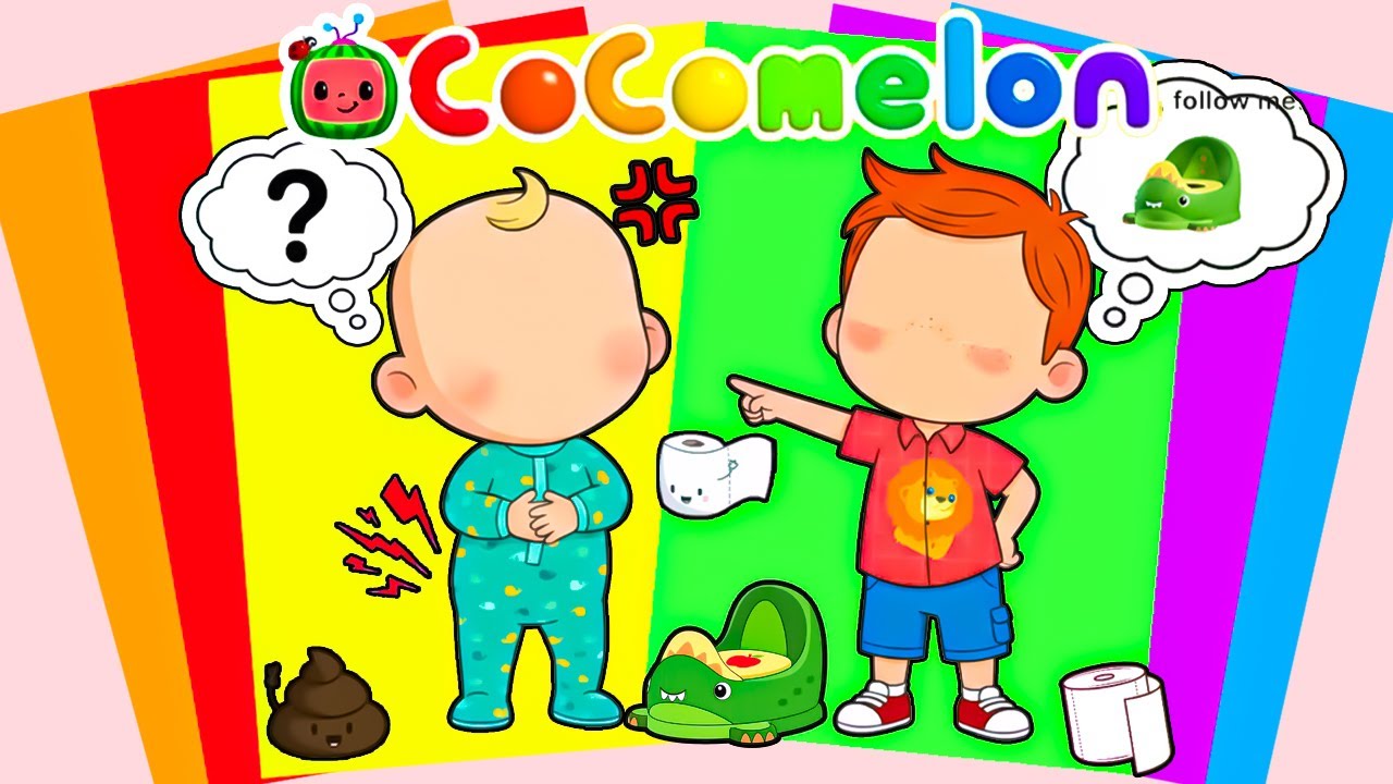 【Paper DIY】Decorate Sticker Book Cocomelon with Potty Training Lesson With JJ | Sticker Book DIY