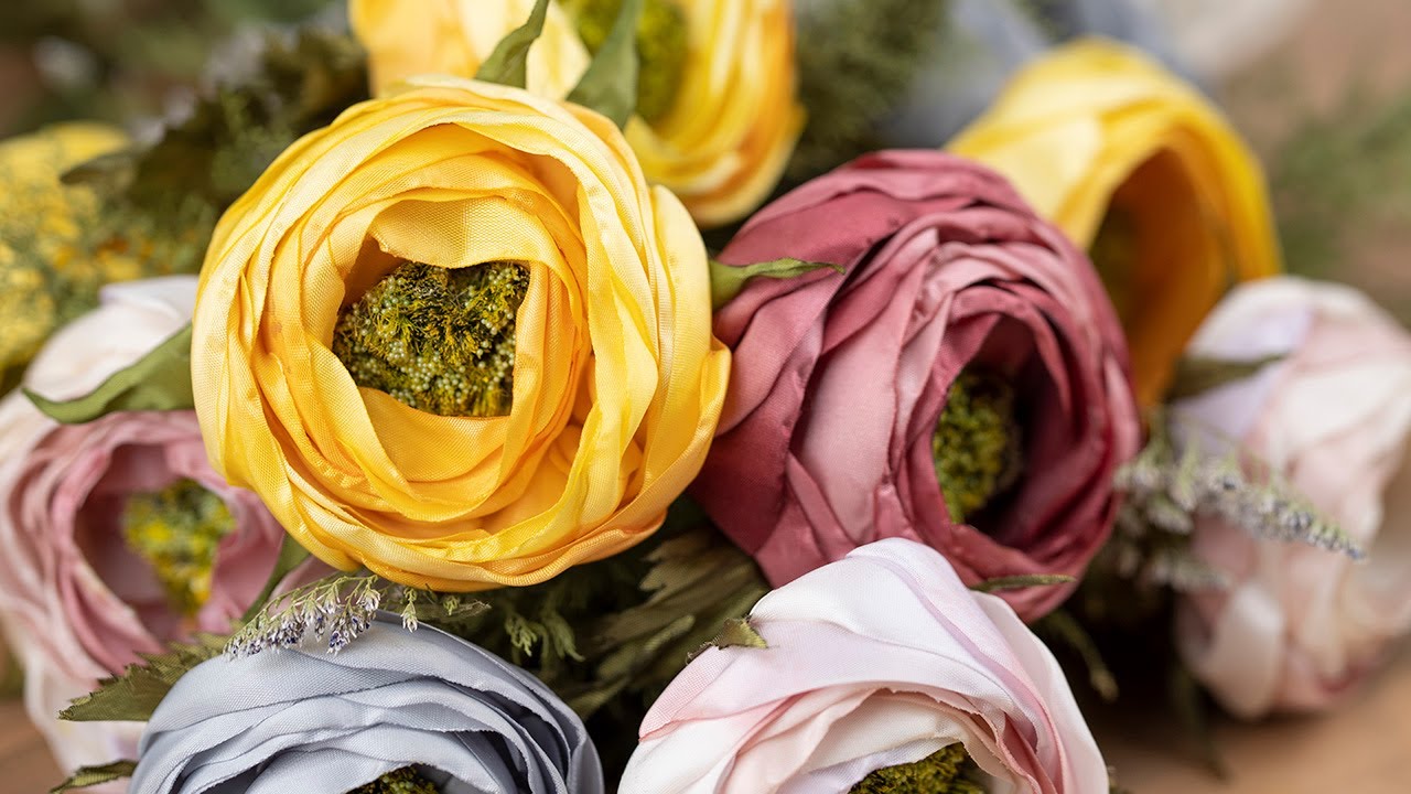 آموزش گل رز روبانی /How to make Roses With Ribbon