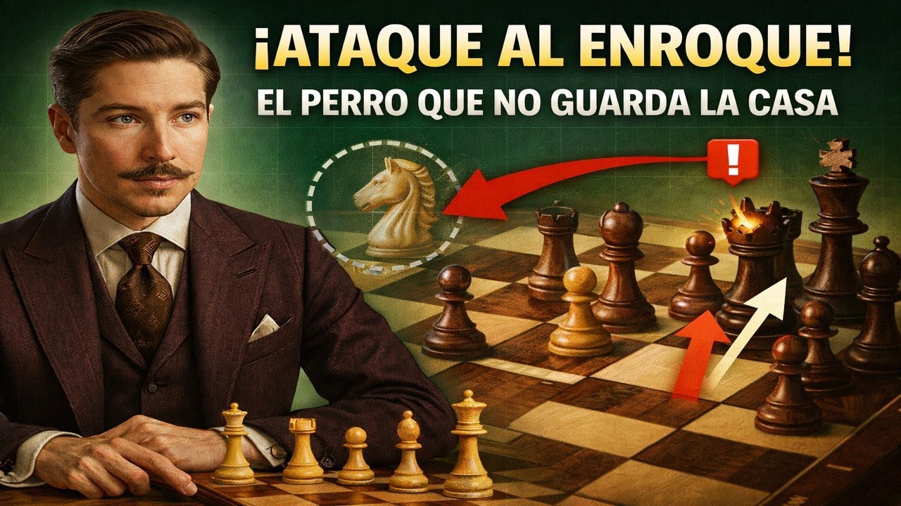 Cómo atacar el enroque cuando falta el caballo defensor: el patrón 