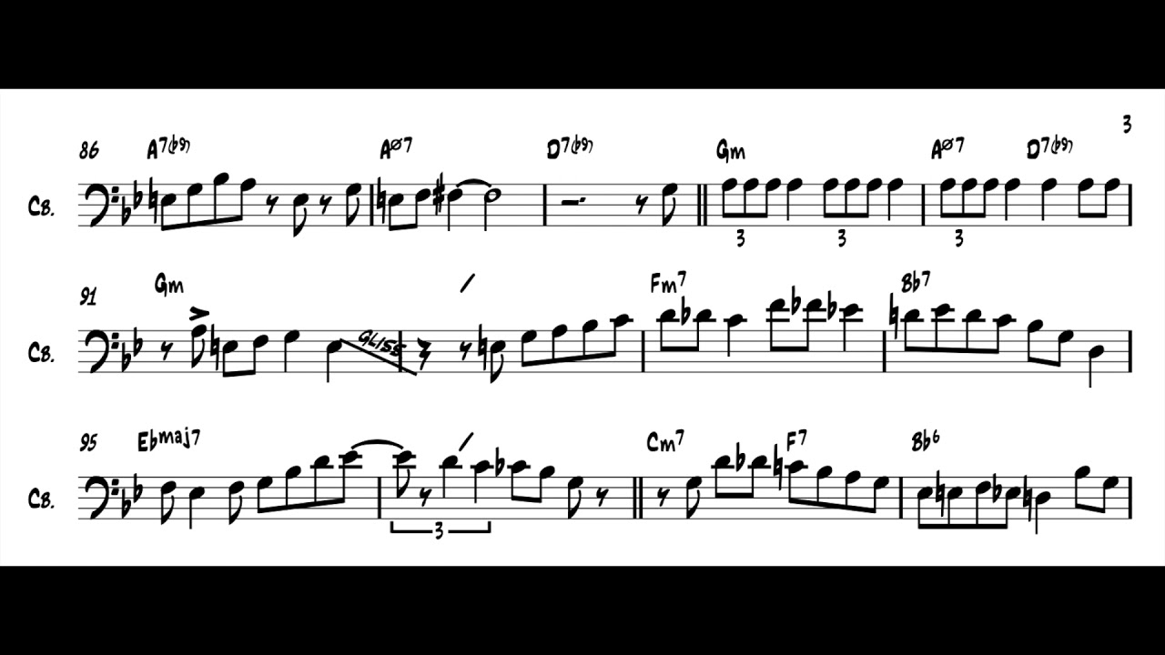 Paul Chambers Bass Solo Transcription: 