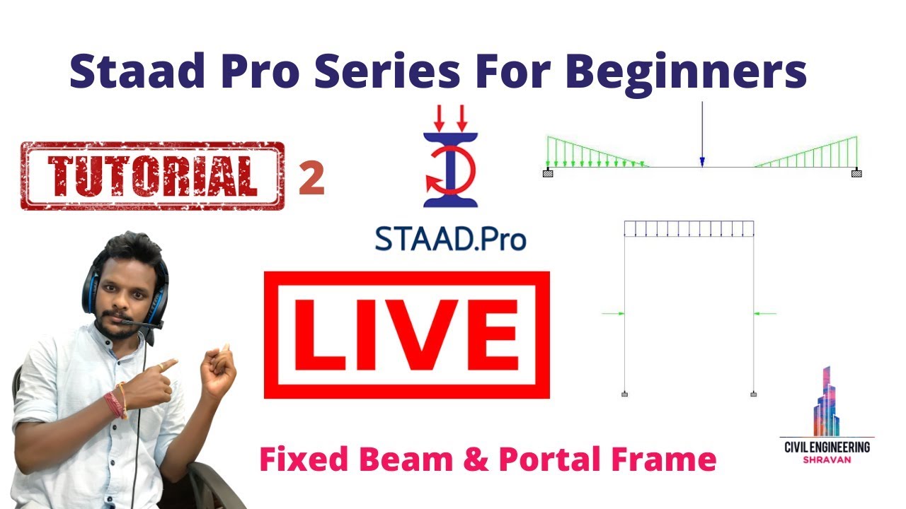 Staad pro Tutorial 2: Fixed Beams and Portal Frames | Civil engineering