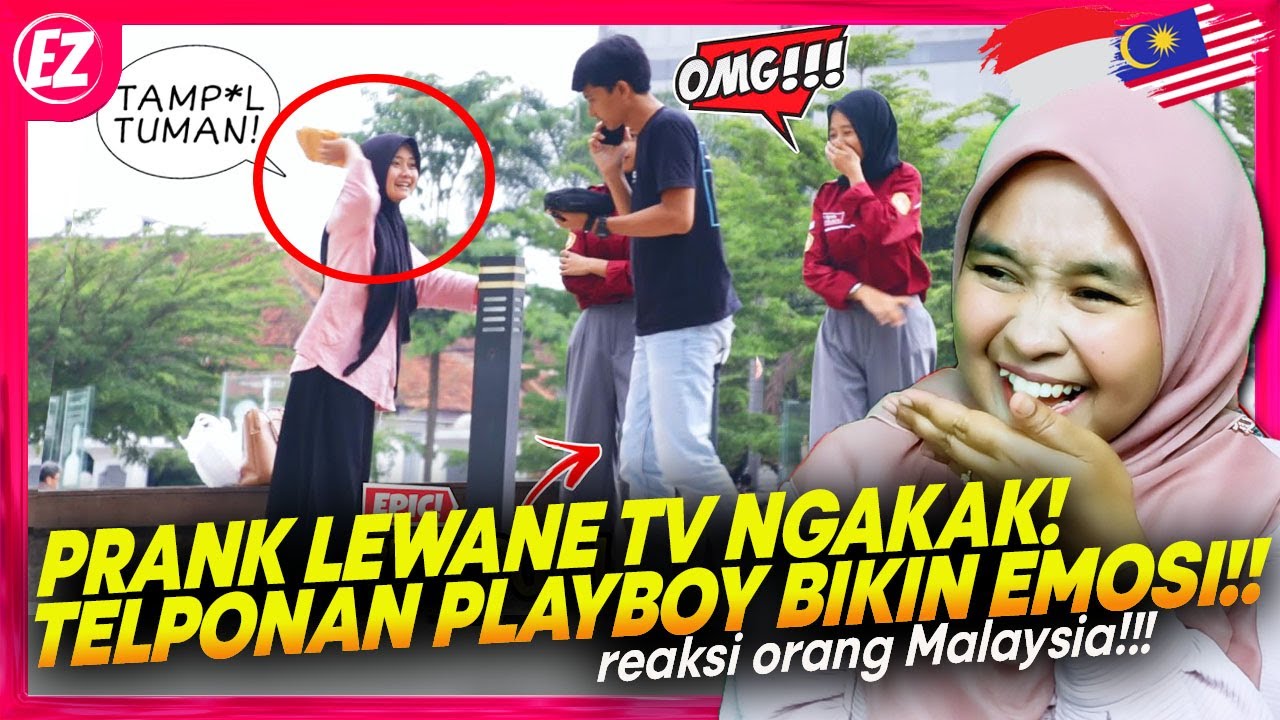 🇮🇩 APES KENA GAPLOK!!🤣🤣 PRANK LEWANE TV TELPONAN PLAYBOY BIKIN NGAKAK HABIS!! Part17 || 🇲🇾 REACT