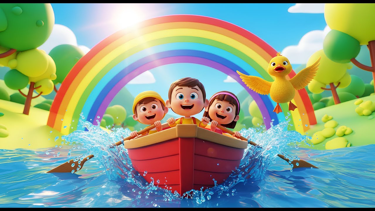 Греби, греби, лодочка! 🚣 3-минутная расширенная детская песенка | Детские песни и подпевай #rowro...