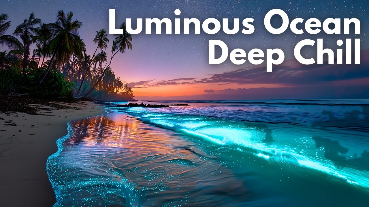 Luminous Ocean Waves | Relaxing Night Ambient & Deep Focus Chill lounge Music
