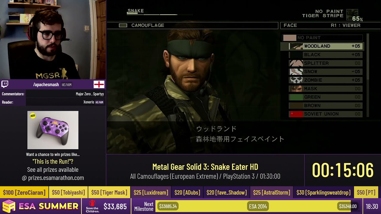 Metal Gear Solid 3: Snake Eater HD [All Camouflages (European Extreme)] - #ESASummer21