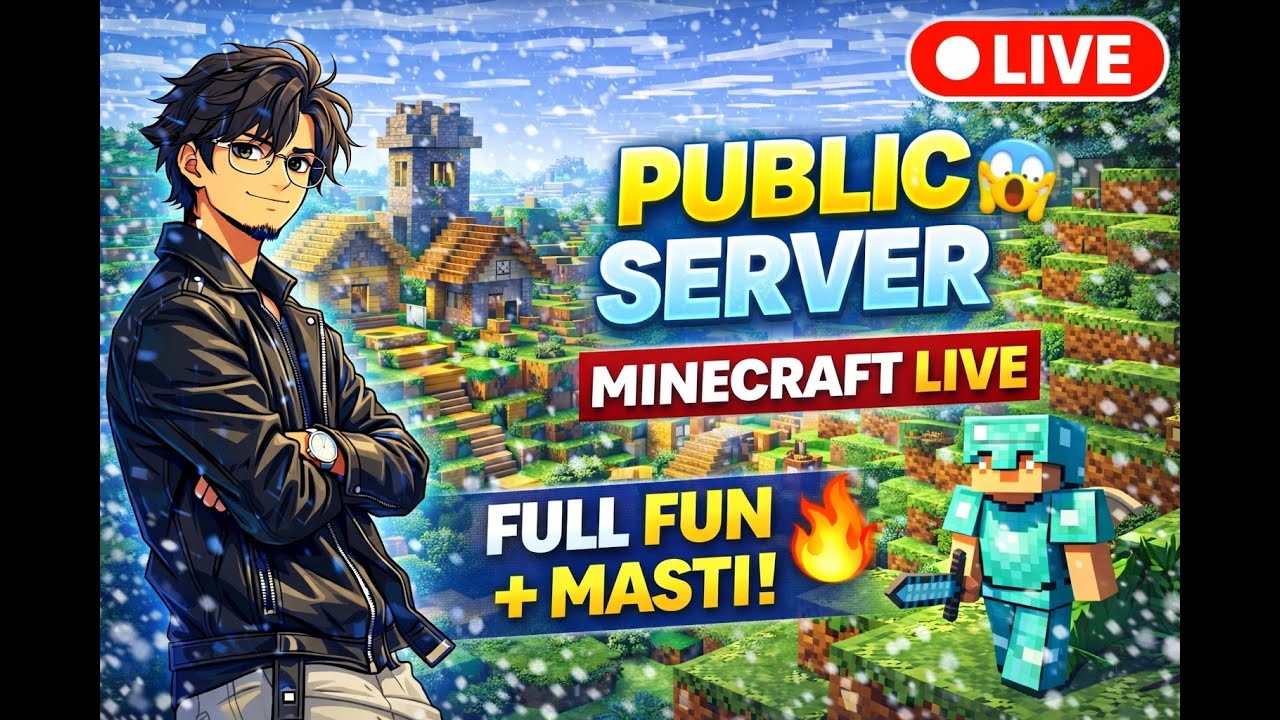 LIVE Minecraft 😱 Public Server | Full Fun & Masti | DAYMA JI GAMING